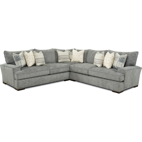Sectional Sofa in Handwoven Slate Grey Fabric